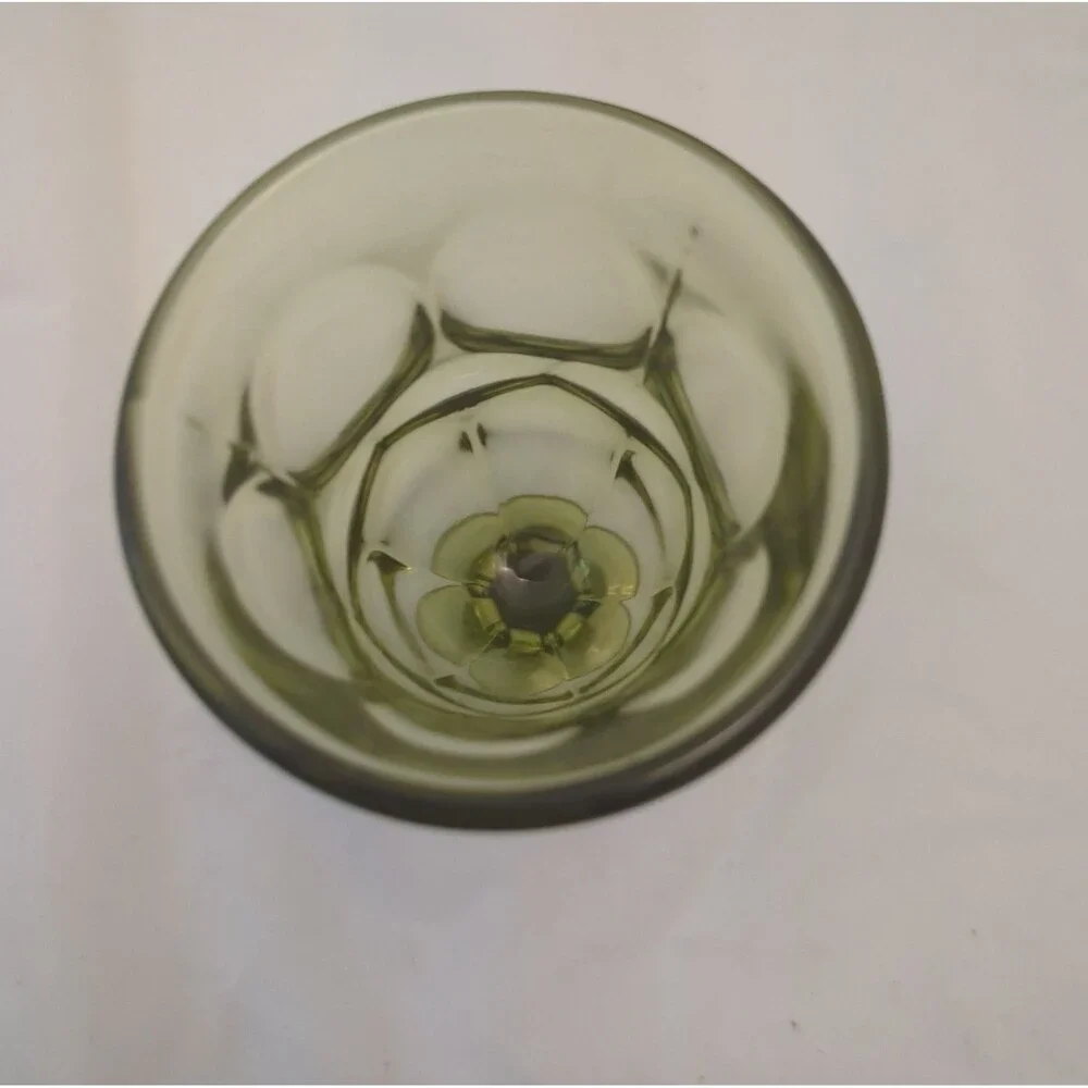 Vintage Fostoria Argus Green Wine Glasses 5